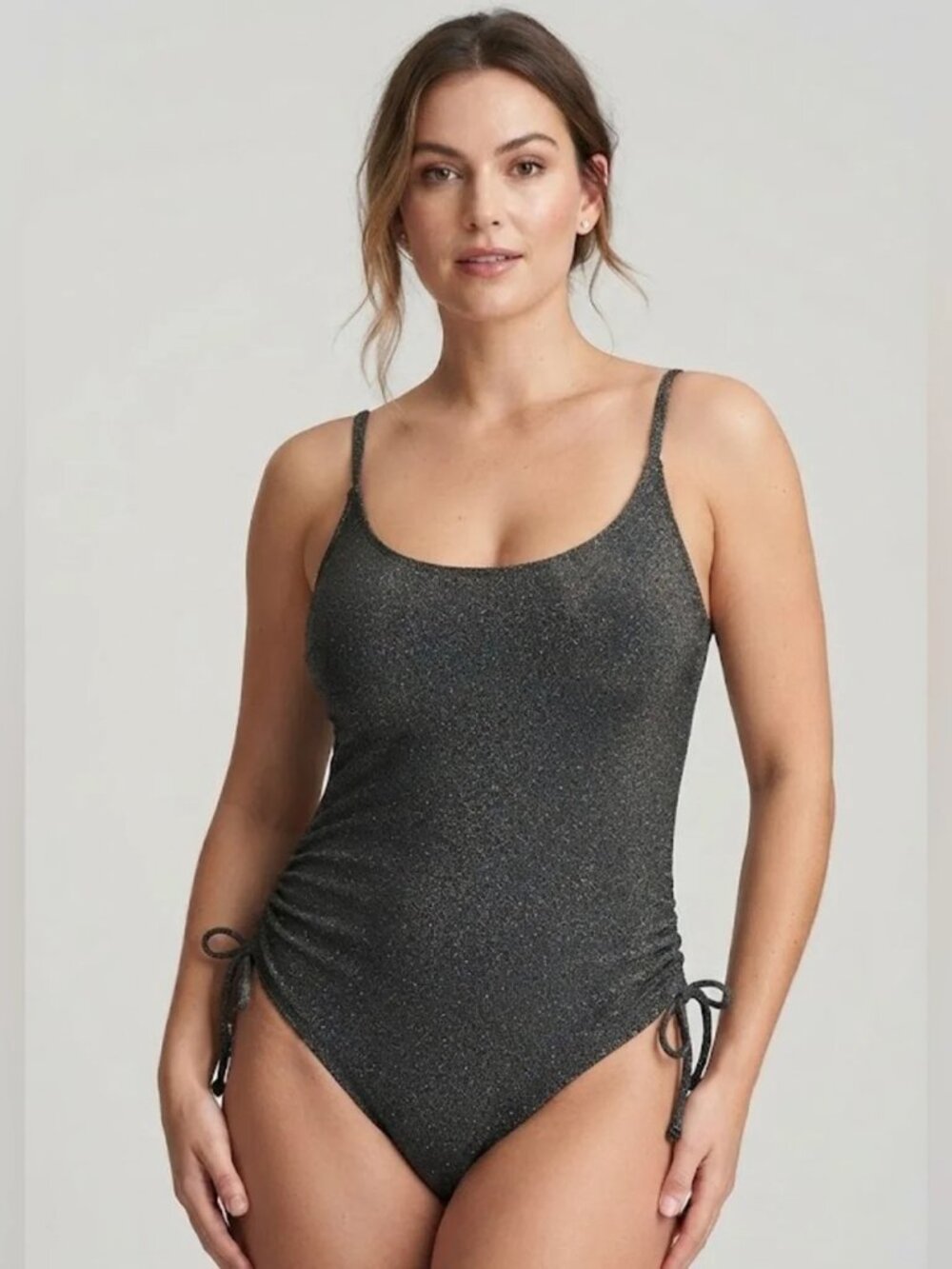 Salt + Cove Shimmer Metallic One Piece Swimsuit Sexy Beach Pool Size XL NWT